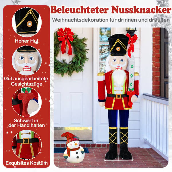 Upplyst nötknäpparfigur, 157 cm, 100 LED-lampor