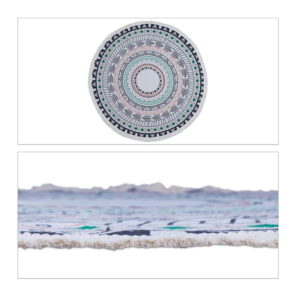 Rundt tæppe med mandala design