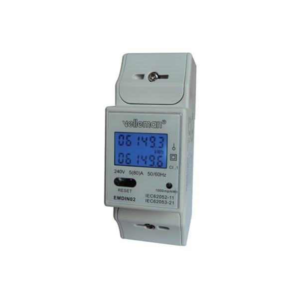 Enkeltfaset - Dual Modul Din Rail Mount Kwh Meter - Til professi