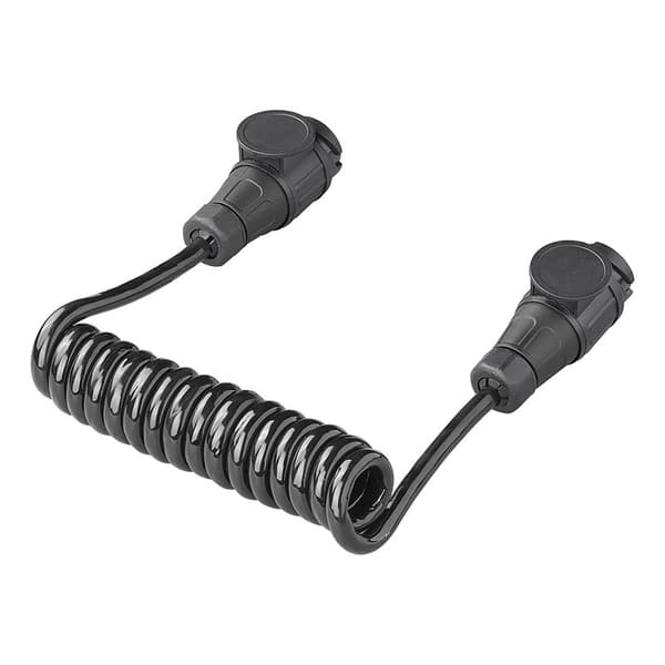 13-benet spiralkabel, 1,5 m, fleksibel PVC, 12V