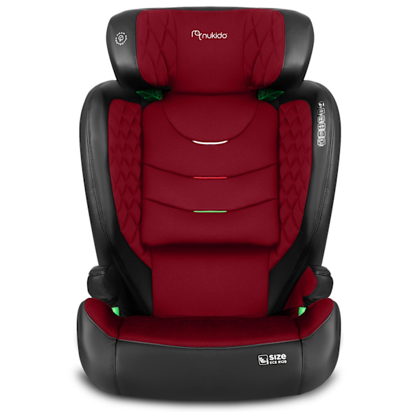 Autostol Nukido Louis sort/rød 15-36 kg ISOFIX