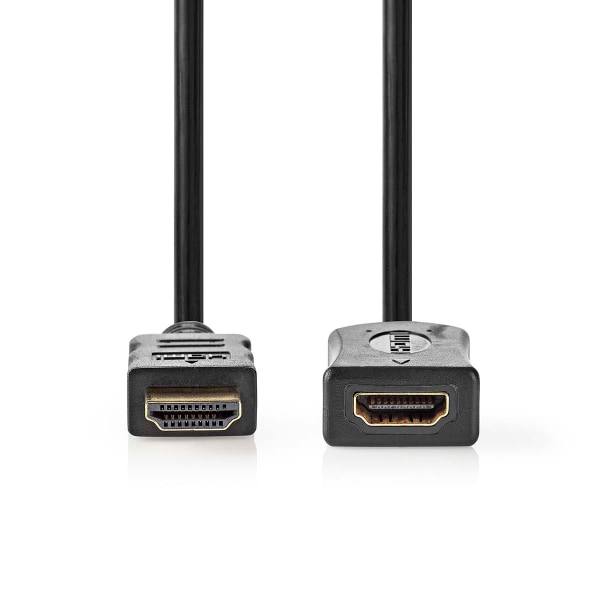 High Speed ​​HDMI ™ Kaapeli Ethernet | HDMI™ liitin | HDMI naaras | 4K@30Hz | 10.2 Gbps | 3.00 m | Pyöreä | PVC | Musta | Label