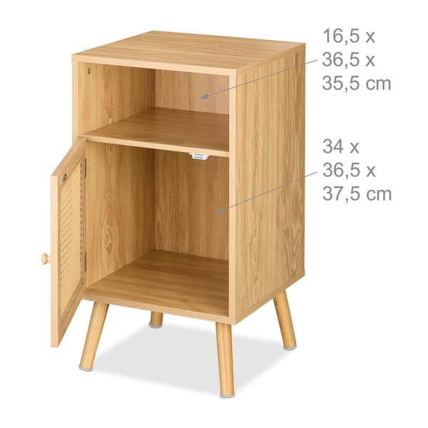 Sengebord i rattan stil
