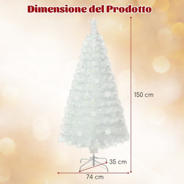 Fiberoptisk julgran 150 cm, 24 LED, stjärnformad topp