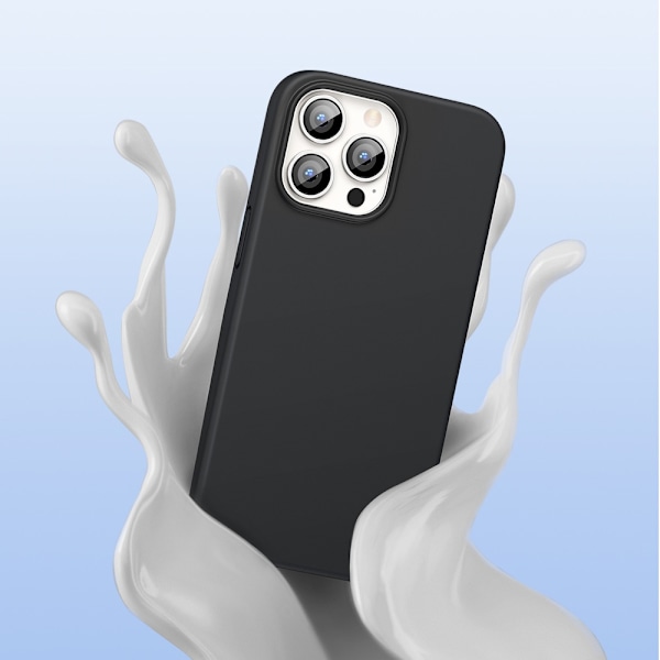 Gummi fleksibelt silikone cover til iPhone 13 Pro Max sort