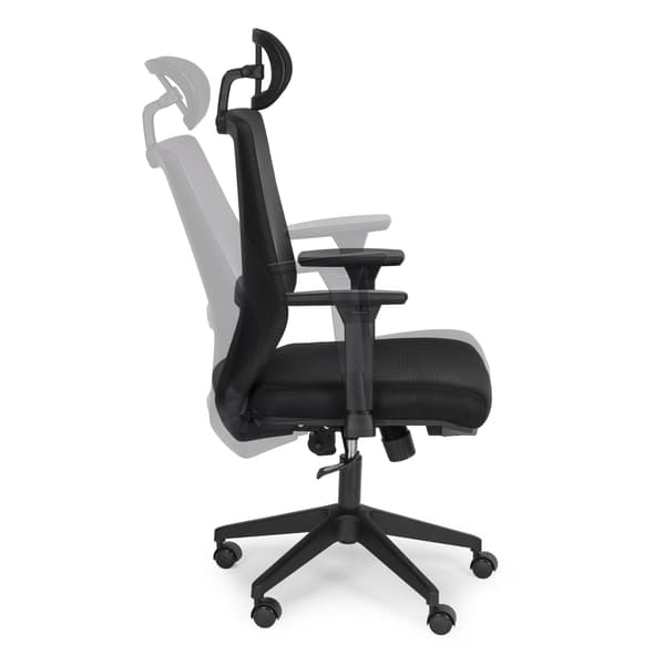 Ergonomisk sort kontorstol med justerbar højde og netryg