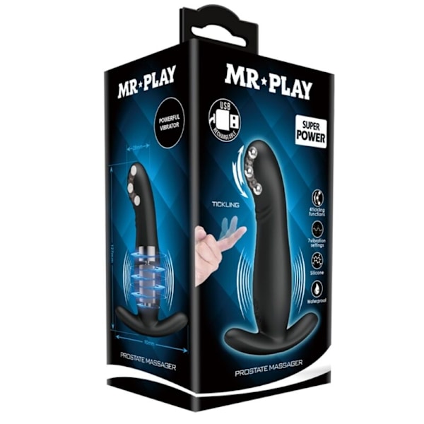 Mr Play - genopladeligt sort prostata massageapparat