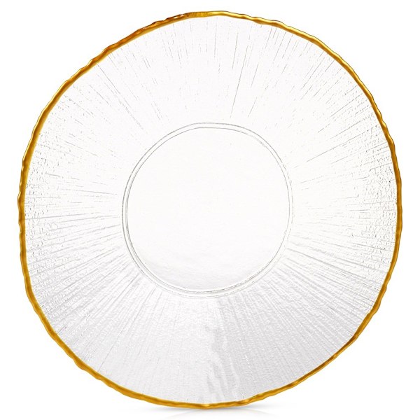 Glas desserttallerken guld 21 cm
