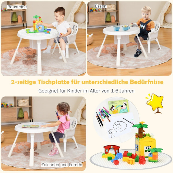Höjdjusterbar 6-i-1 barnstol beige barnstol & matstol & barnsittgrupp