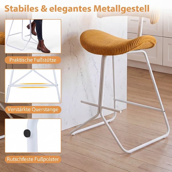 Oranssit samettituolit, 25" istuin, 2 kpl