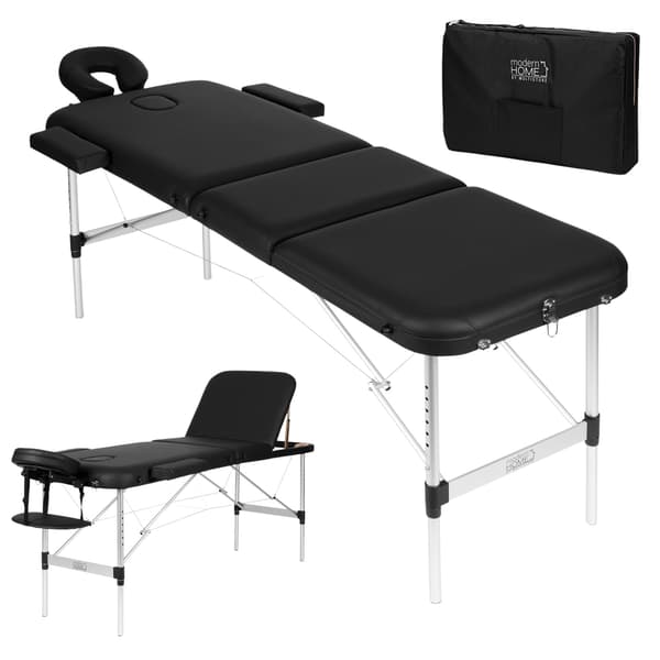 Aluminium 3-delt foldbart massagebord med taske