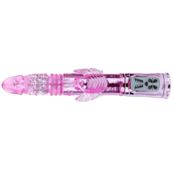 Baile - Genopladelig Vibrator med Rotations- og Dunkende Butterf-stimulator