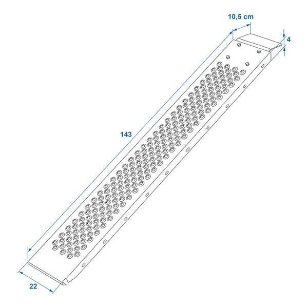 Læsserampe stål 150x22,5cm 200kg hver