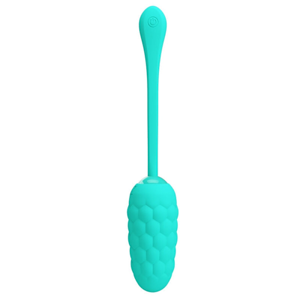 Pretty Love - Vibrerande ägg med Aqua Green uppladdningsbar marin textur