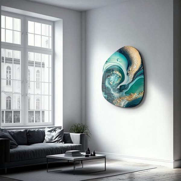 Dekorative malingsdråber i hærdet glas - 65 x 50