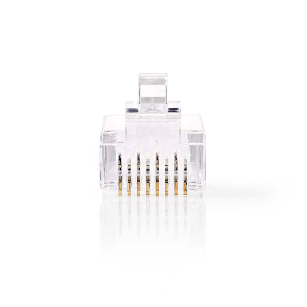 RJ45-stik | Han | Stranded UTP CAT6 | Lige | Guldplateret | 10 stk. | PVC | Gennemsigtig | Box
