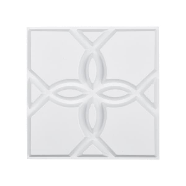 3D-väggpaneler, PVC-blommiga plattor, mattvita 33-pack