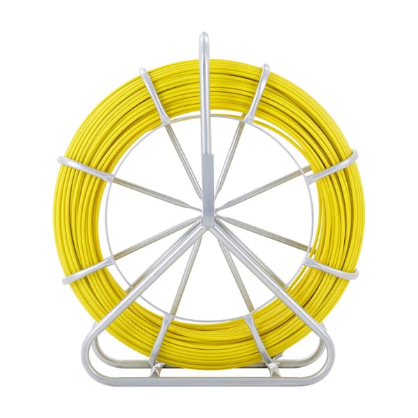 Glasfiberfisktejp 200 m, 6,35 mm, stålrulle, 3 huvuden