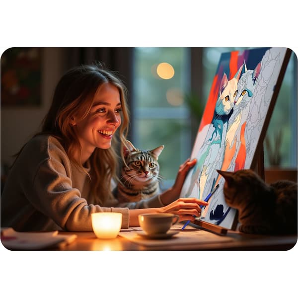 Maleri efter tal 40x50 cm Massido Cats