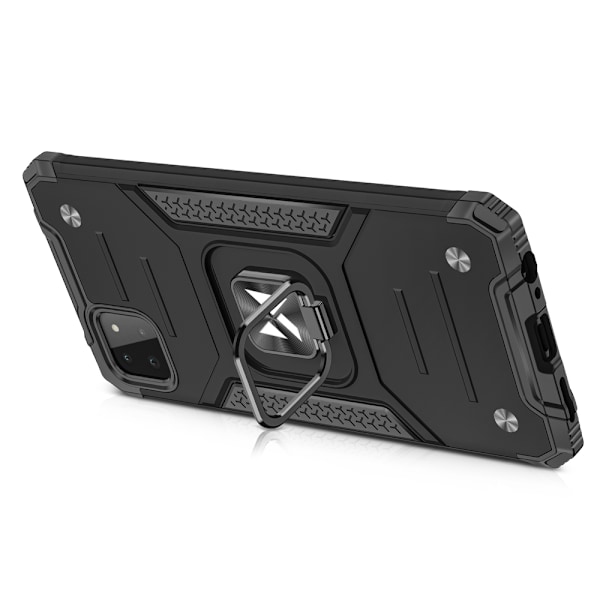 Armored case cover + magnetisk hållare för Samsung Galaxy A22 4G Ring Armor röd