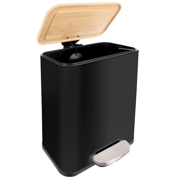 Sort pedalspand i rustfrit stål, 5 liters kapacitet