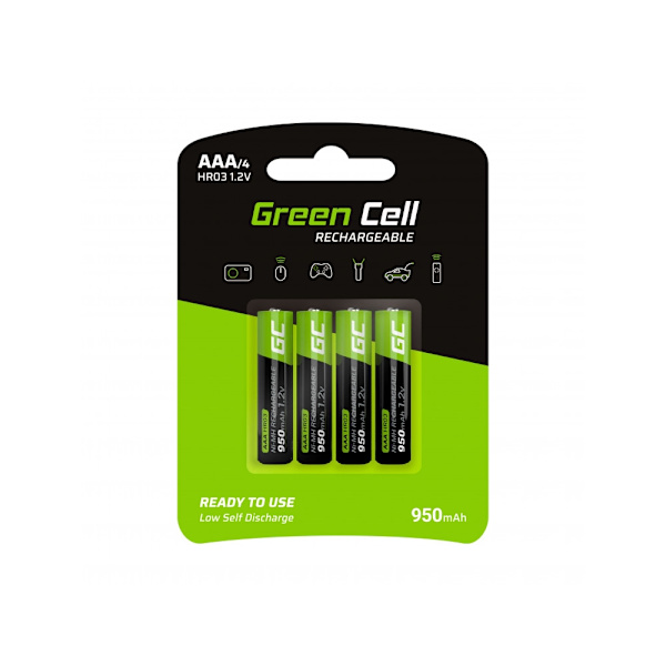Green Cell Uppladdningsbara AAA-batterier 950mAh, 1,2V, 4-pack