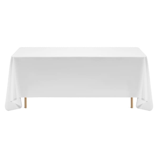 Hvide polyester rektangulære duge, 70x120, 6-pak