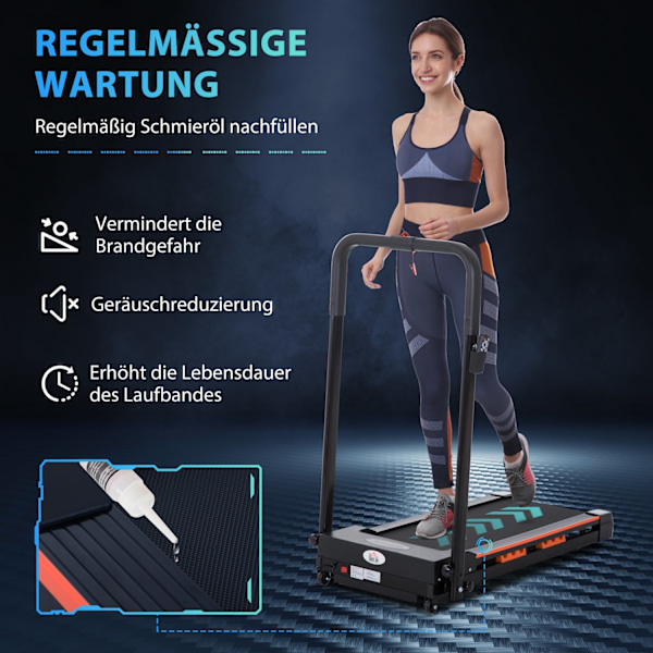 Elektrisk Løbebånd Med Lcd-Display, Foldbar Fitnessmaskine, 1-6 Km/T, Stål, Sort, 105 X 56 X 108,5 Cm