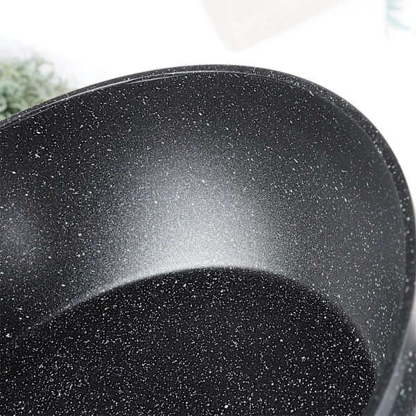 Granitpande med glaslåg BLACK&WOOD 28 cm, 3,5 l