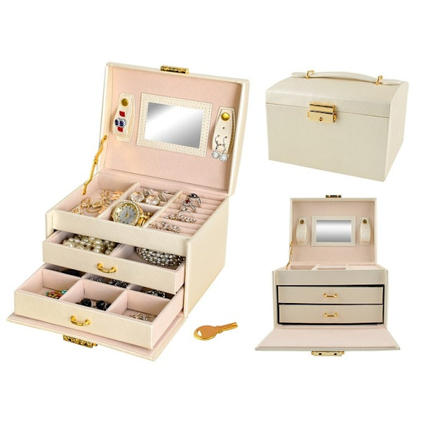 Smykkeskrin/etui - beige