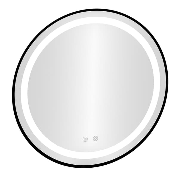 LED badeværelsesspejl, rundt 80 cm, touch control, 3 lysfarver