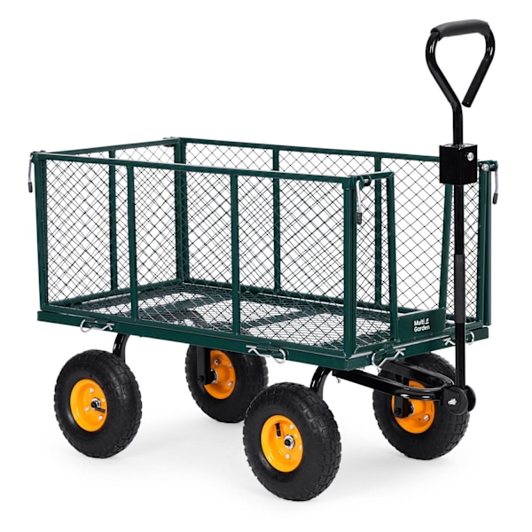 Puutarhakuljetuskärry, 400 kg, traktorille, avattavat sivupaneelit, suuret puhallettavat pyörät, MultiGarden