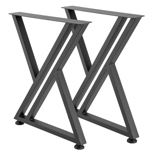 Bordsben, set om 2, kolstål, svart, 740 x 610 mm