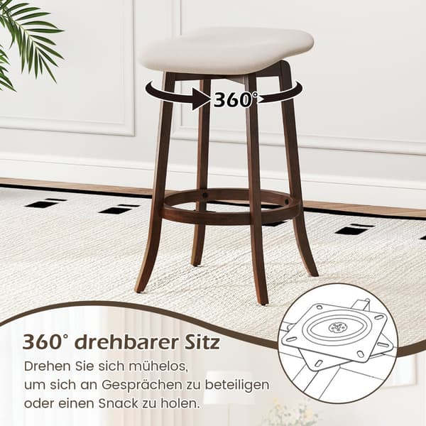 Snurrbara barstolar, set om 2, stoppade sitsar, brun