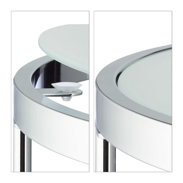 Runt sidobord i silver