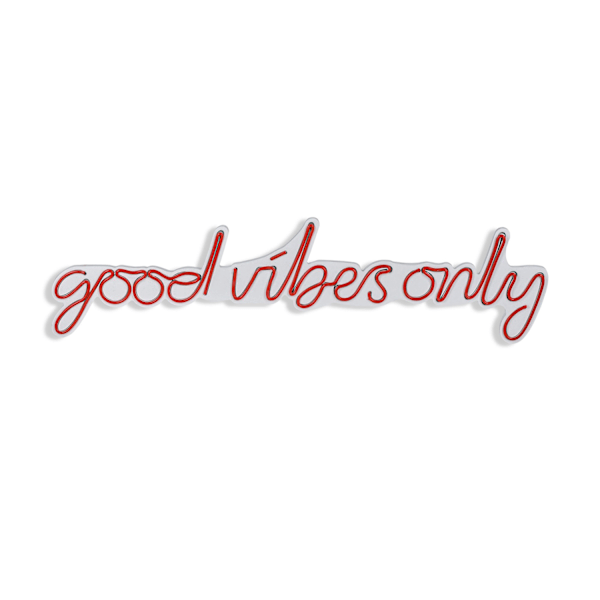 Dekorativ plast LED-belysning Good Vibes Only - Röd