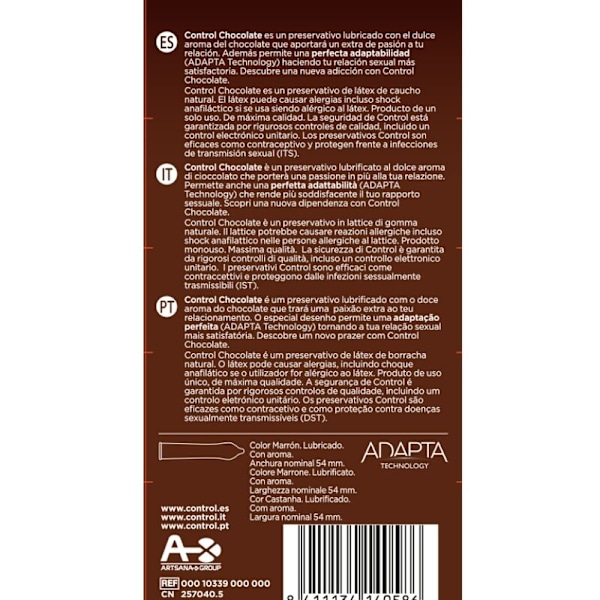 Kontrol - Adapta Chokolade Kondomer 12 Enheder