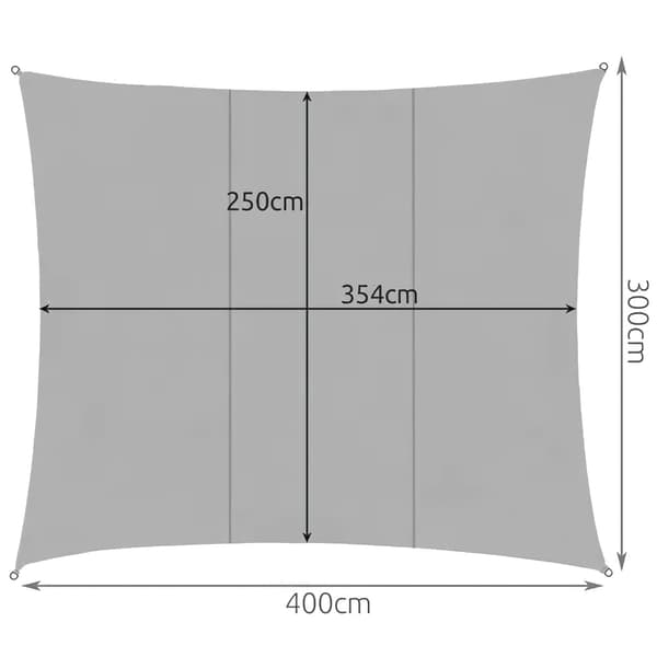 Skuggsegel 4x3m - grå Gardlov 23143 grå one size