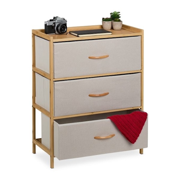 Bureau i bambus 3 skuffer