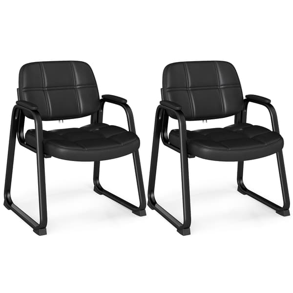 Ergonominen vierastuolisetti metallirungolla, musta