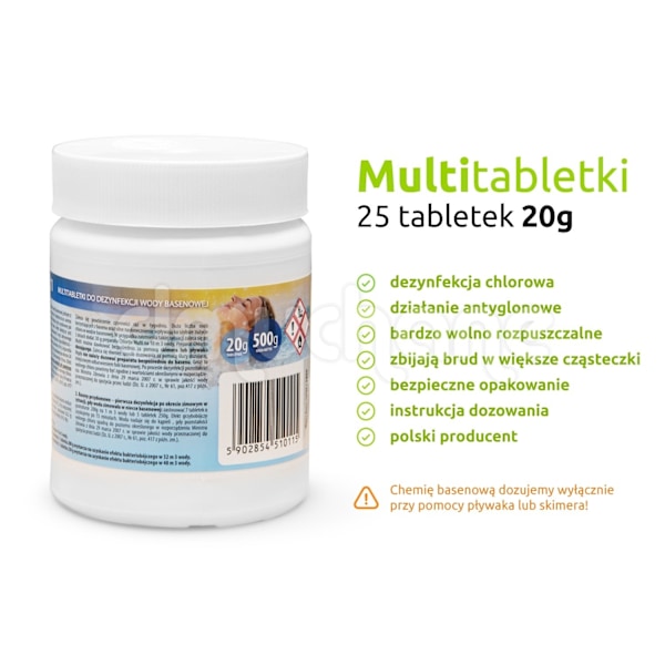 Monikäyttöiset tabletit 25 x 20 g - 0,5 kg