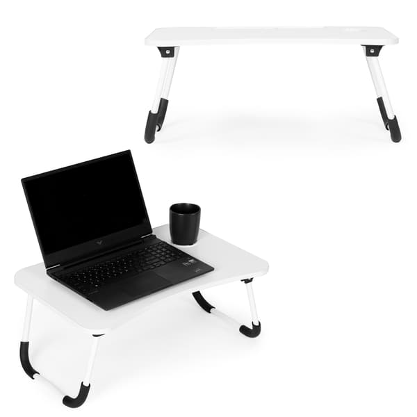 Sammenklappeligt laptopstativ, 60x40 cm, hvid