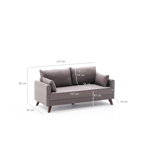 2-Sæder Sofa Bella Sofa Til 2 Pr - Brun