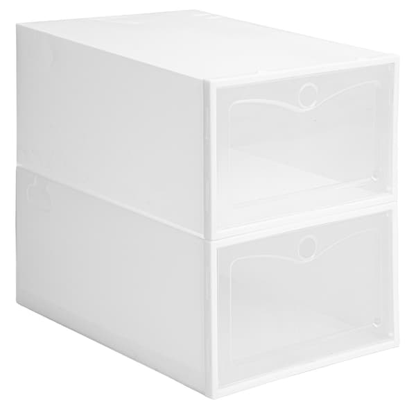 Skoförvaringsset med fönster, vit, 10-pack
