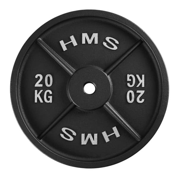 20 kg viktskiva i gjutjärn, 31 mm hål, svart
