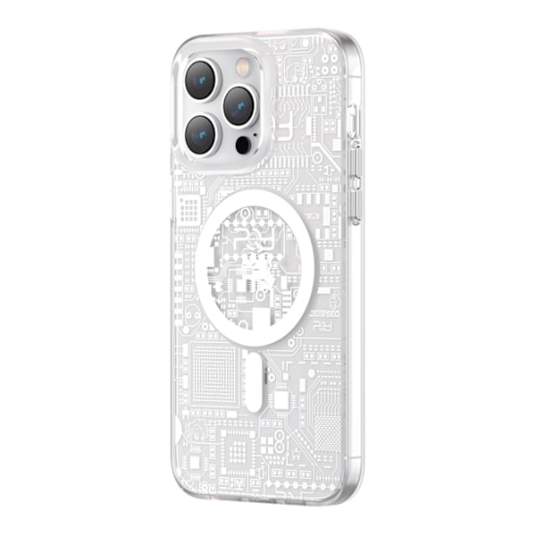 Magnetfodral för iPhone 14 Plus MagSafe PQY Geek Series silver