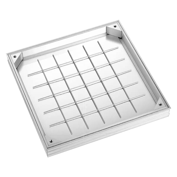 Brunnslock med ram, 500x500mm infälld aluminium