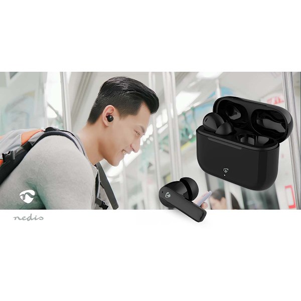 Helt trådlösa hörlurar | ENC (Environmental Noise Cancelling) | Bluetooth® | Maximal batteritid: 24 timmar | Pekkontroll | Laddningsväska | Trådlöst l