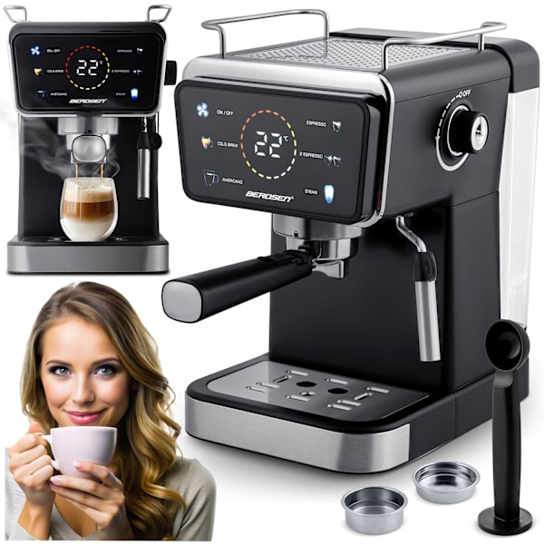 Berdsen BD-771 20 bar kaffemaskine, sort