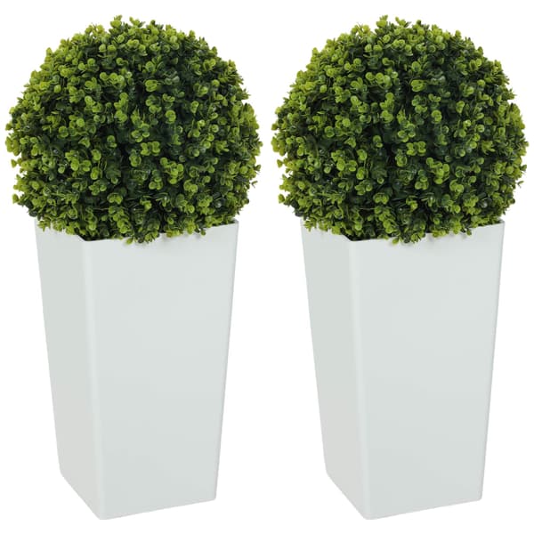 Set med konstgjorda eukalyptusbollar, 65 cm, UV-skyddade, gröna